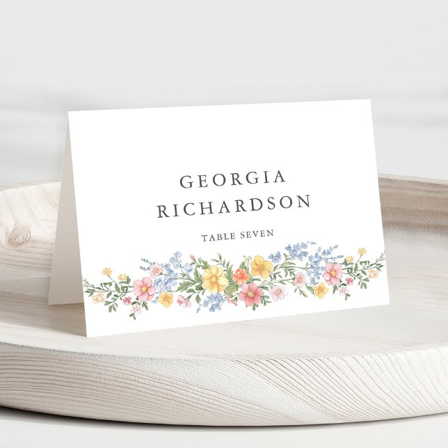Soft Pastel Ornate Spring Guest Name Place Card (Soft Pastel Ornate Spring Garden Floral Place Card with guest name.)