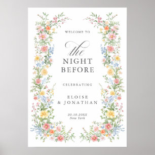 Soft Pastel Ornate Spring Rehearsal Dinner Welcome Poster