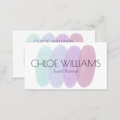 Soft Pastel Painting Abstract Brush Watercolor Business Card
