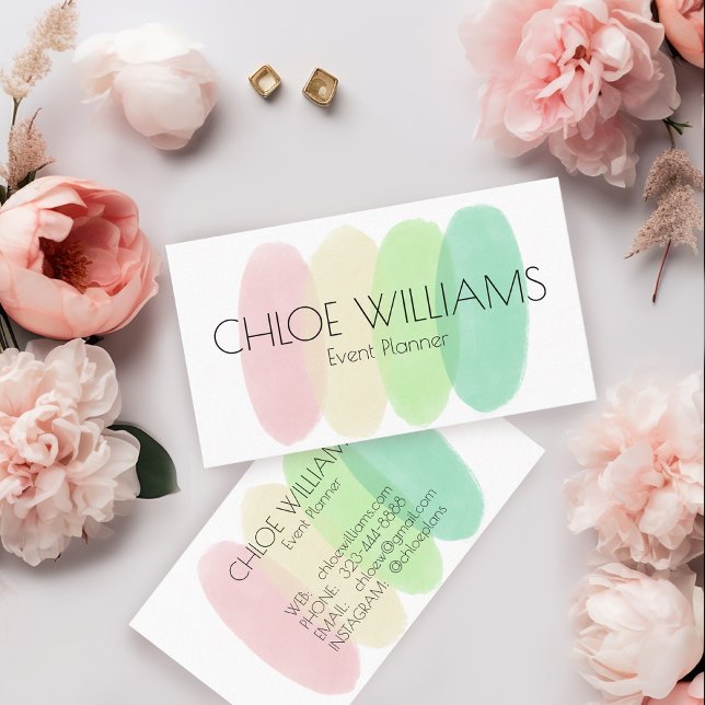 Soft Pastel Painting Abstract Brush Watercolor Business Card (Soft Pastel Painting Abstract Brushstrokes Watercolor Business Card
)