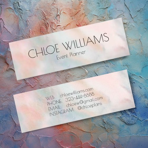 Soft Pastel Painting Abstract Brushstrokes Pink  Mini Business Card