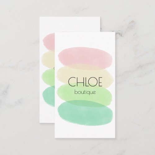 Soft Pastel Painting Abstract Shapes Watercolor Business Card