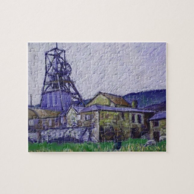 Soft Pastel Painting 'Big Pit', Blaenavon, Wales Jigsaw Puzzle (Horizontal)