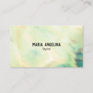 Soft pastel painting green abstract business card