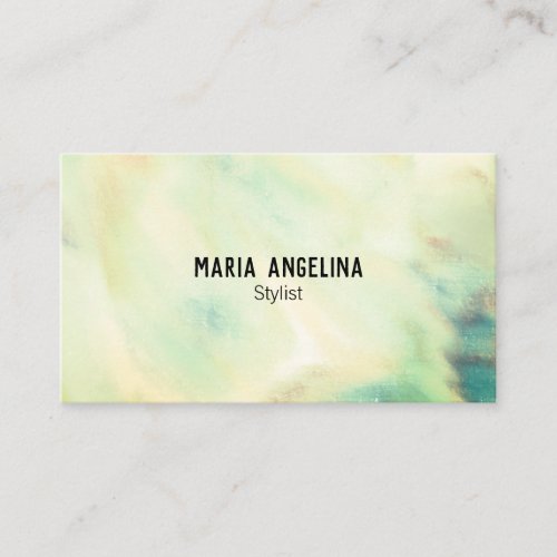 Soft pastel painting green abstract business card