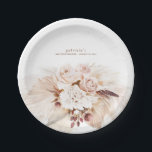 Soft Pastel Pampas Grass and Flowers Boho Paper Plates<br><div class="desc">Soft pastel flowers and pampas grass any party paper plates</div>