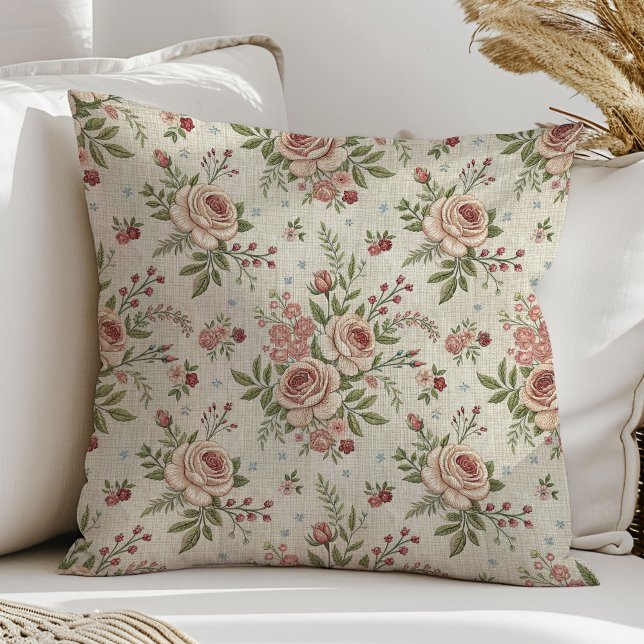 Soft Pastel Pillow Shabby Chic Floral Blush Sage (Soft Pastel Pillow Shabby Chic Floral Blush Sage)