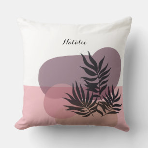 Soft Pastel Pink Abstract Tropical Throw Pillow