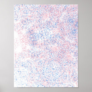 Soft Pastel Pink and Blue Abstract Speckle Wall Ar Poster