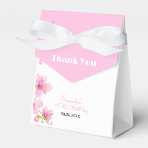 Soft Pastel Pink Cherry Blossom Sakura Birthday Favor Boxes