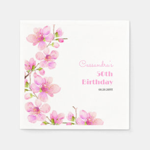 Soft Pastel Pink Cherry Blossom Sakura Birthday Napkins