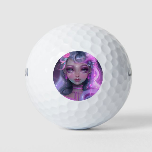 Soft Pastel Pink Fairy Golf Balls (Front)