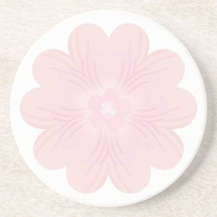 Soft Pastel Pink Graphic Flower Coaster