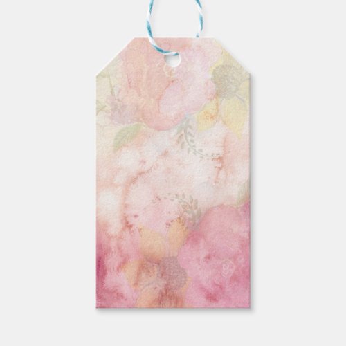 Soft Pastel Pink Green Watercolor Tie_Dye Pattern Gift Tags