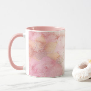 Soft Pastel Pink Green Watercolor Tie-Dye Pattern Mug