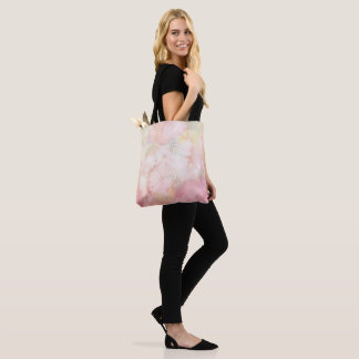 Soft Pastel Pink Green Watercolor Tie-Dye Pattern Tote Bag