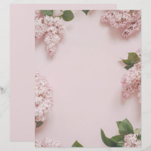 Soft pastel Pink lilacs scrapbook paper