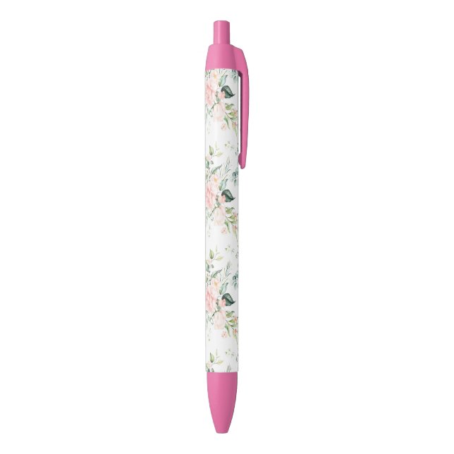 Soft Pastel Pink Rose Flower Pattern Pen (Bottom (Vertical))
