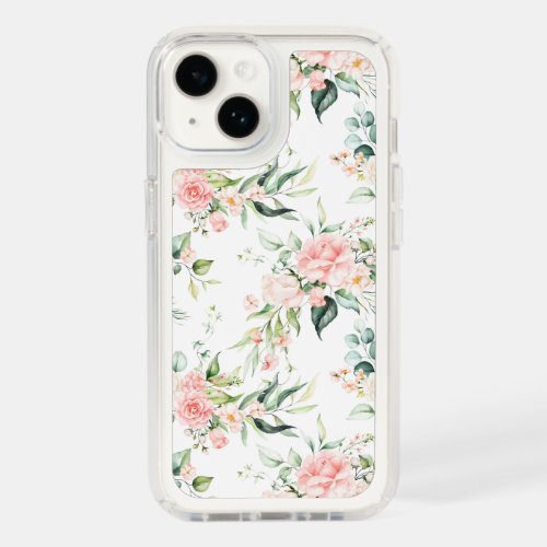 Soft Pastel Pink Rose Flower Pattern Speck iPhone 14 Case