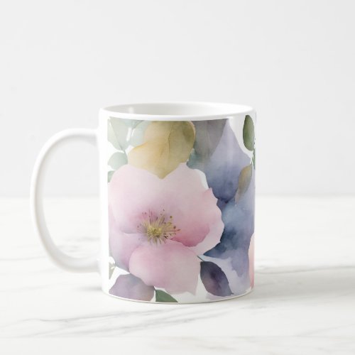 Soft Pastel Pink Yellow Roses Coffee Mug