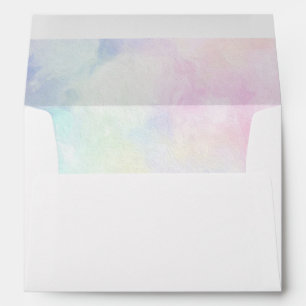 Soft Pastel Pinks Blues Greens Lined Envelope