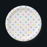 Soft Pastel Polka Dots Celebration Paper Plates<br><div class="desc">This baby shower or birthday party paper plate features colorful soft pastel polka dots. Beautifully designed for a baby girl or baby boy. Matching designs available,  just type "sppd18" in the search bar for more options. Email me @ JMR_Designs@yahoo.com if you need assistance or have any special requests.</div>