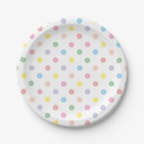 Soft Pastel Polka Dots Celebration Paper Plates