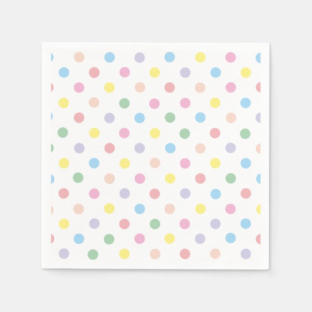 Soft Pastel Polka Dots Napkins (Front)