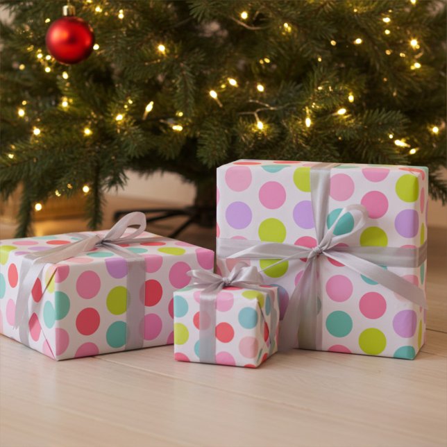 Soft Pastel Polka Dots Pattern Wrapping Paper (Creator Uploaded)