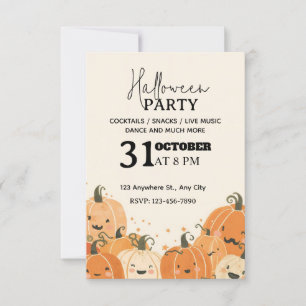 Soft Pastel Pumpkin Patch Halloween Party Invitati Invitation