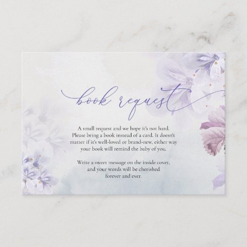Soft pastel purple dusty pink beige book request enclosure card