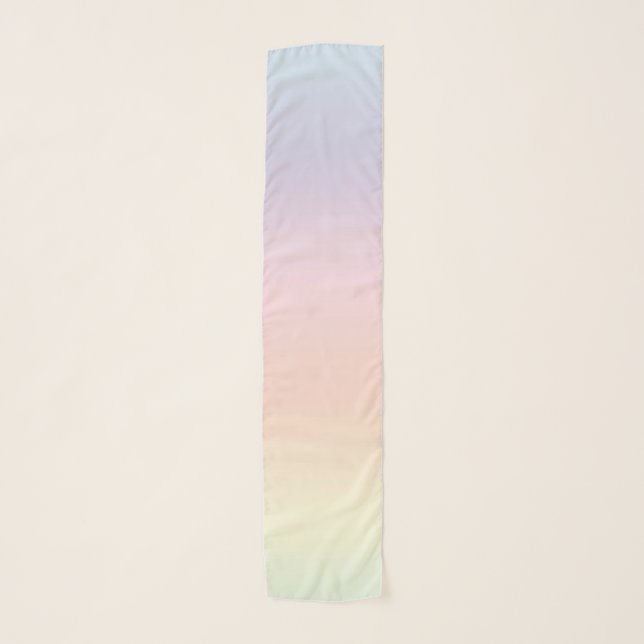 Soft Pastel Rainbow Abstract Pattern Chiffon Scarf (Front)