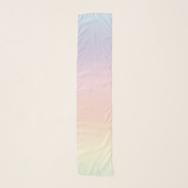 Soft Pastel Rainbow Abstract Pattern Chiffon Scarf