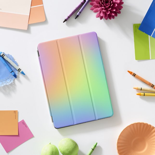 Soft Pastel Rainbow Gradient iPad Pro Cover (Desk)