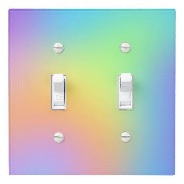 Soft Pastel Rainbow Gradient Light Switch Cover (In Situ)