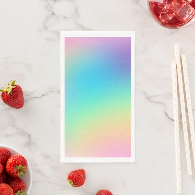 Soft Pastel Rainbow Gradient Paper Guest Towels (Insitu)