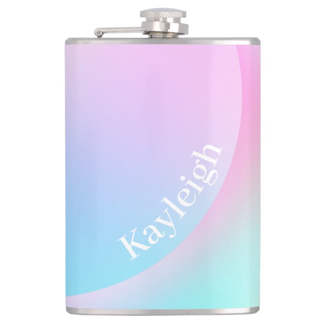 Soft Pastel Rainbow Gradient Shape Flask (Front)