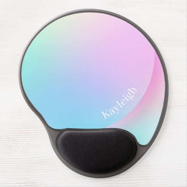Soft Pastel Rainbow Gradient Shape Gel Mouse Pad (Front)