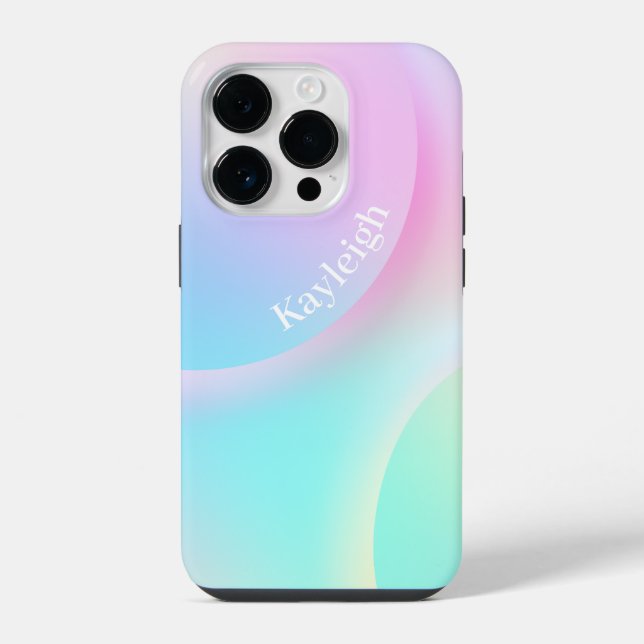 Soft Pastel Rainbow Gradient Shape Iphone Case (Back)