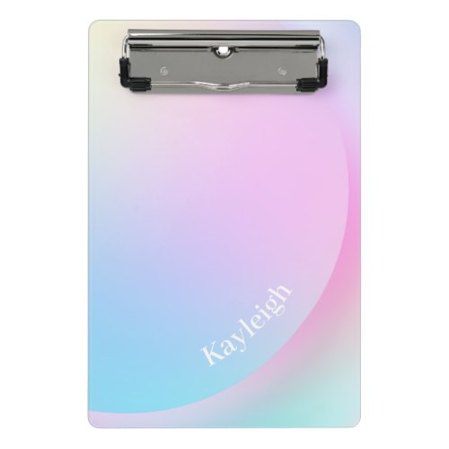 Soft Pastel Rainbow Gradient Shape Mini Clipboard