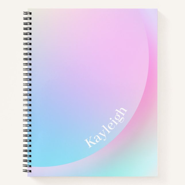 Soft Pastel Rainbow Gradient Shape Notebook (Front)