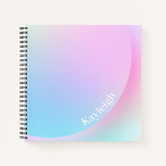 Soft Pastel Rainbow Gradient Shape Notebook (Front)