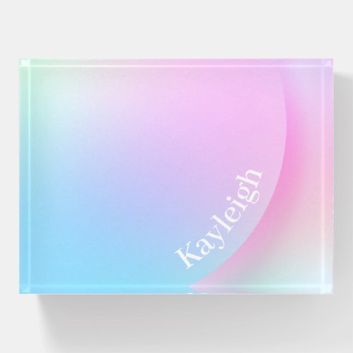 Soft Pastel Rainbow Gradient Shape Paperweight