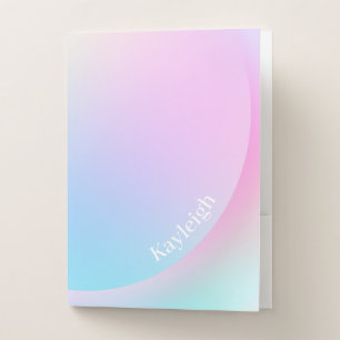Soft Pastel Rainbow Gradient Shape Pocket Folder