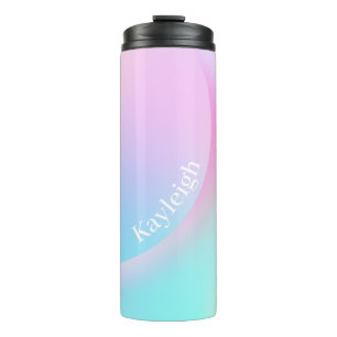 Soft Pastel Rainbow Gradient Shape Thermal Tumbler