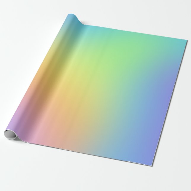 Soft Pastel Rainbow Gradient Wrapping Paper (Unrolled)