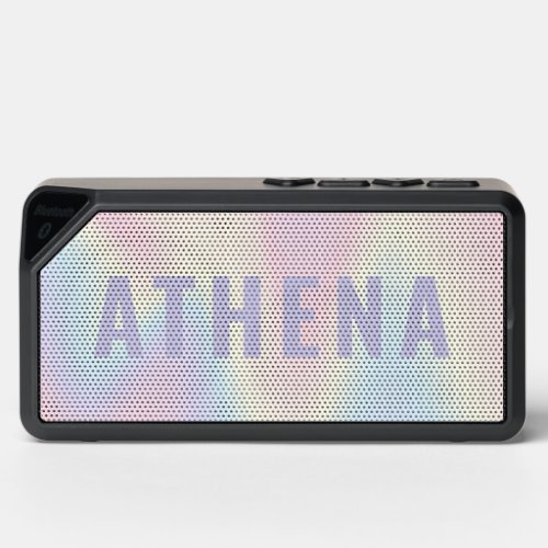 Soft pastel rainbow name trendy modern minimal bluetooth speaker