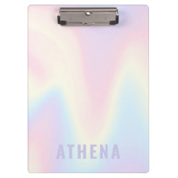 Soft pastel rainbow name trendy modern minimal clipboard