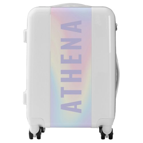 Soft pastel rainbow name trendy modern minimal luggage