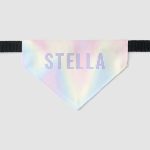 Soft pastel rainbow name trendy modern minimal pet bandana collar